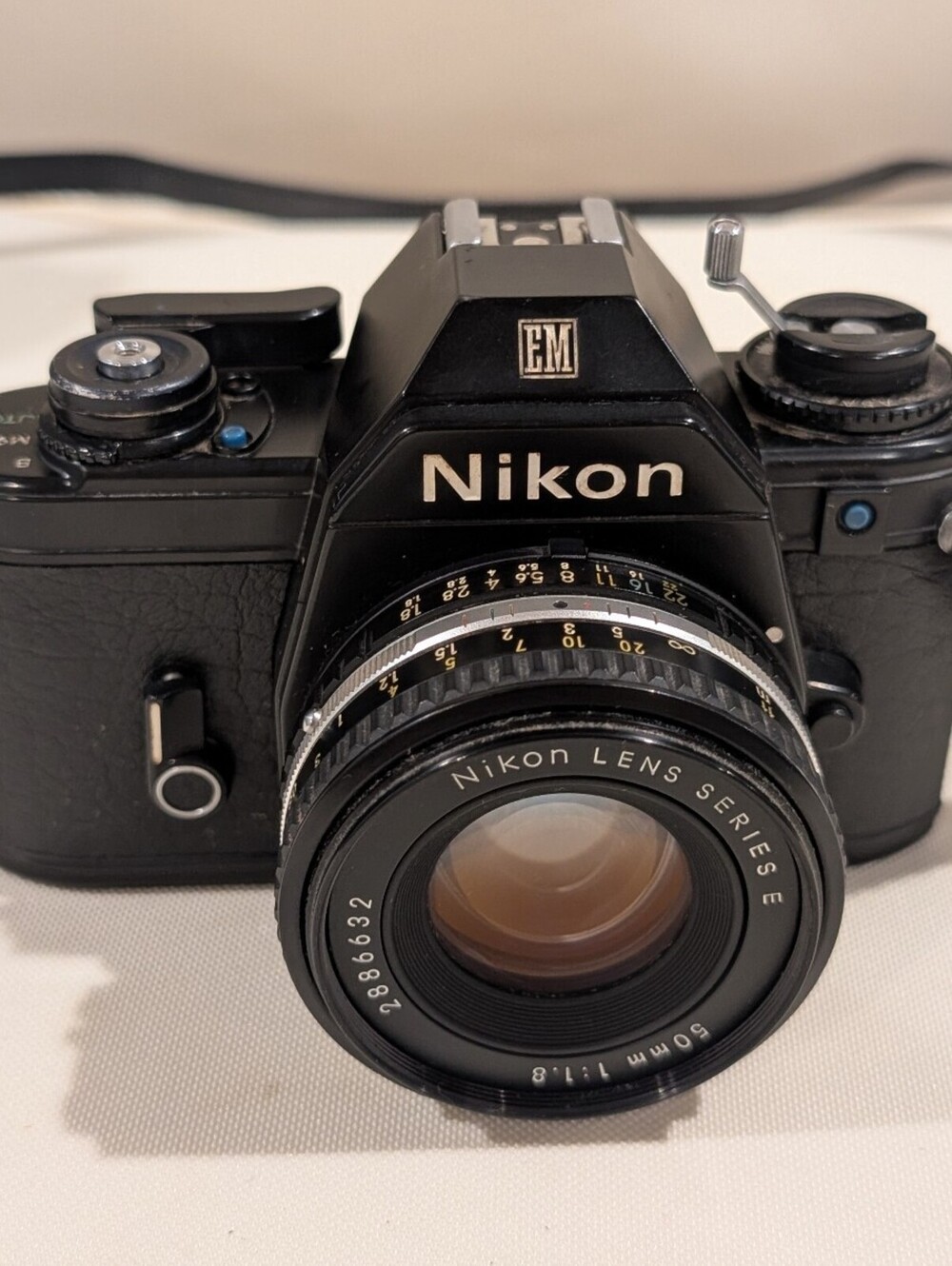 Vintage Nikon EM 35mm SLR Film Camera + Series E 50mm f/1.8 Lens